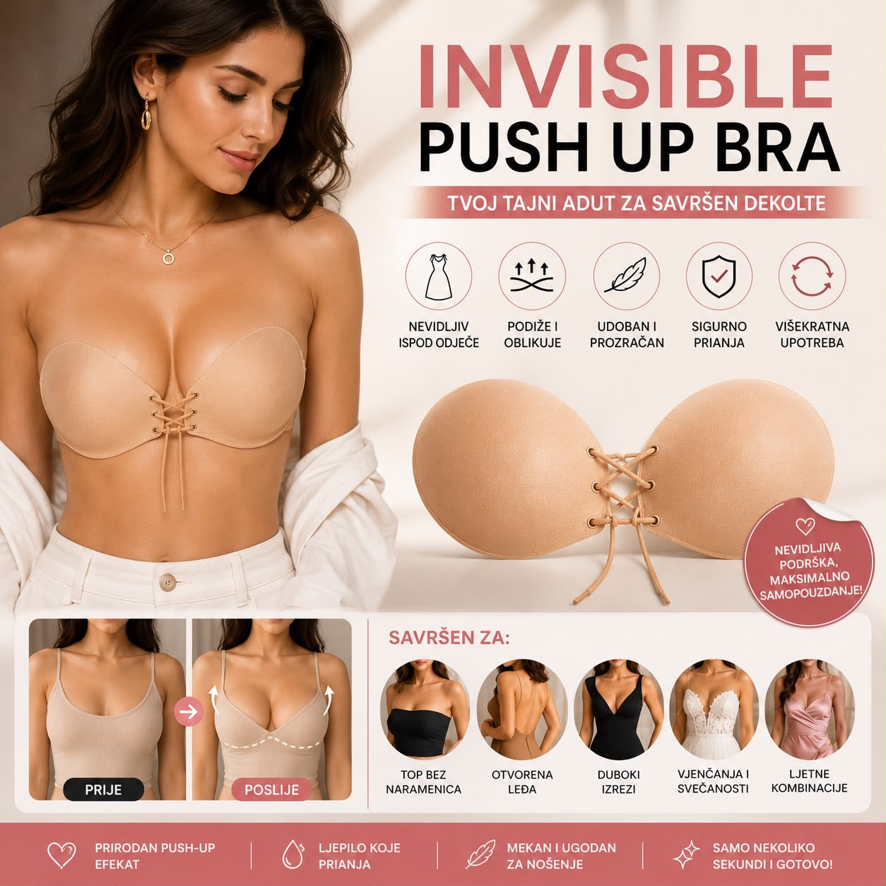 INVISIBLE PUSH UP BRA