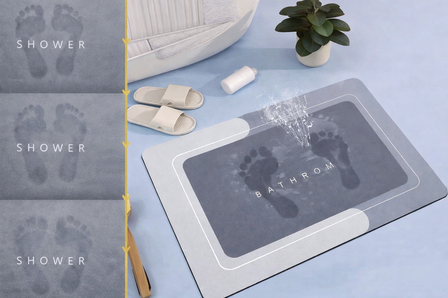 Kupatilska prostirka koja odmah upija vodu – kraj mokrim podovima