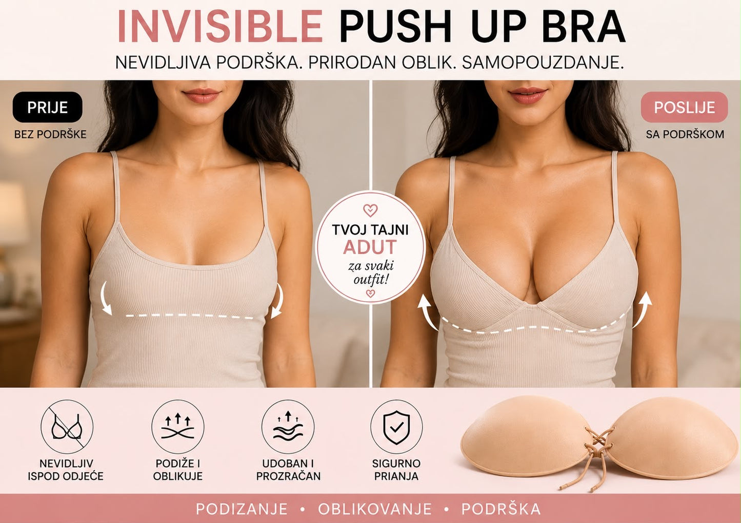 INVISIBLE PUSH UP BRA