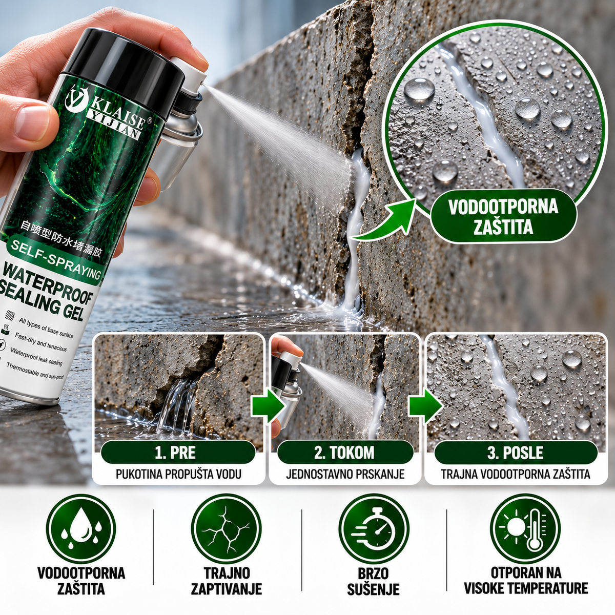 VODOOTPORNI SPREJ ZA ZAPTIVANJE I REPARACIJU PUKOTINA 700ml