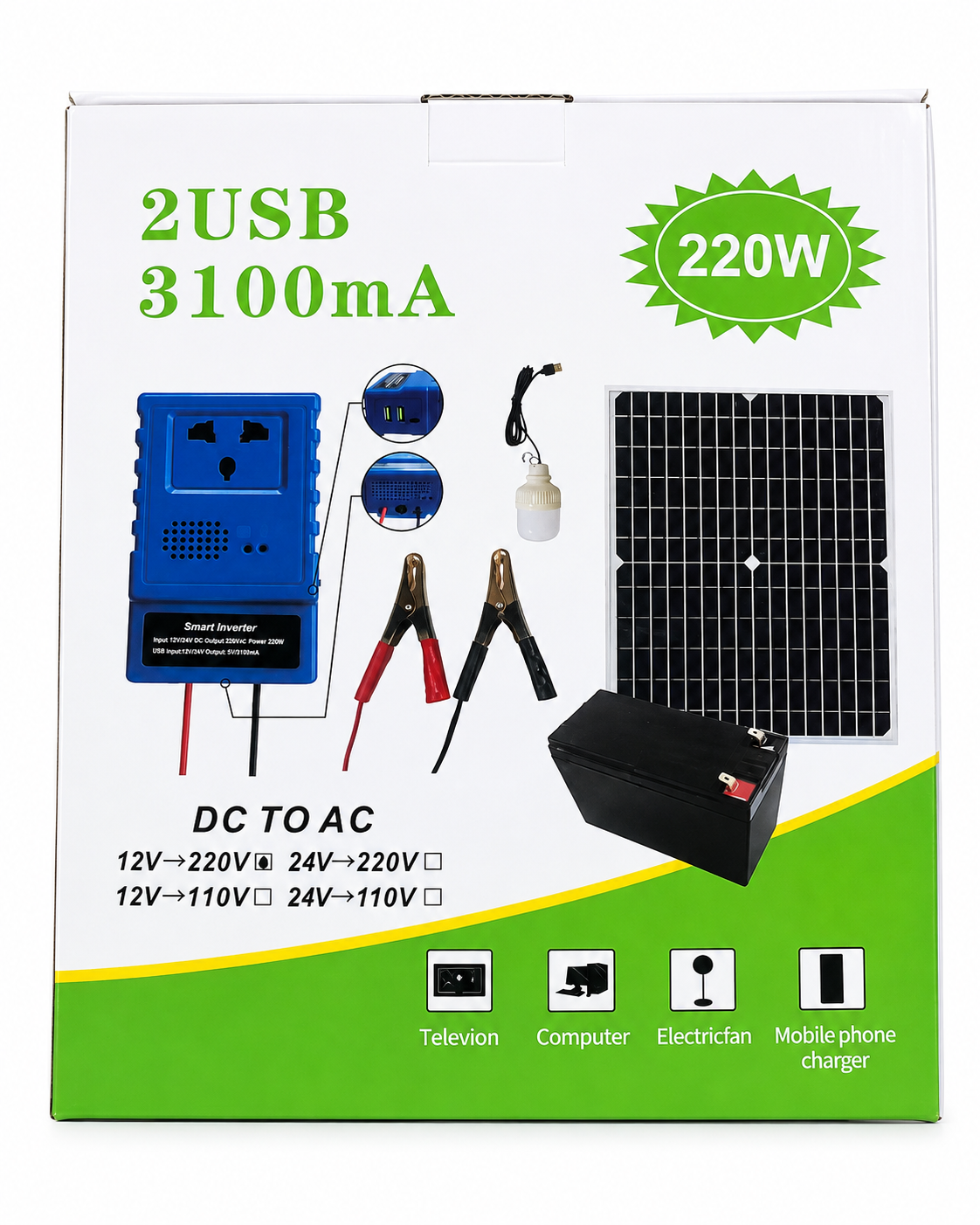 Prijenosni solarni set sa 220W Smart Inverterom